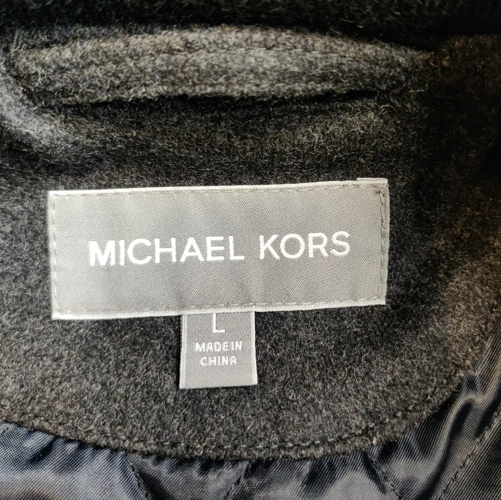 Michael Kors Black Pea Coat Size L - Picture 4 of 5